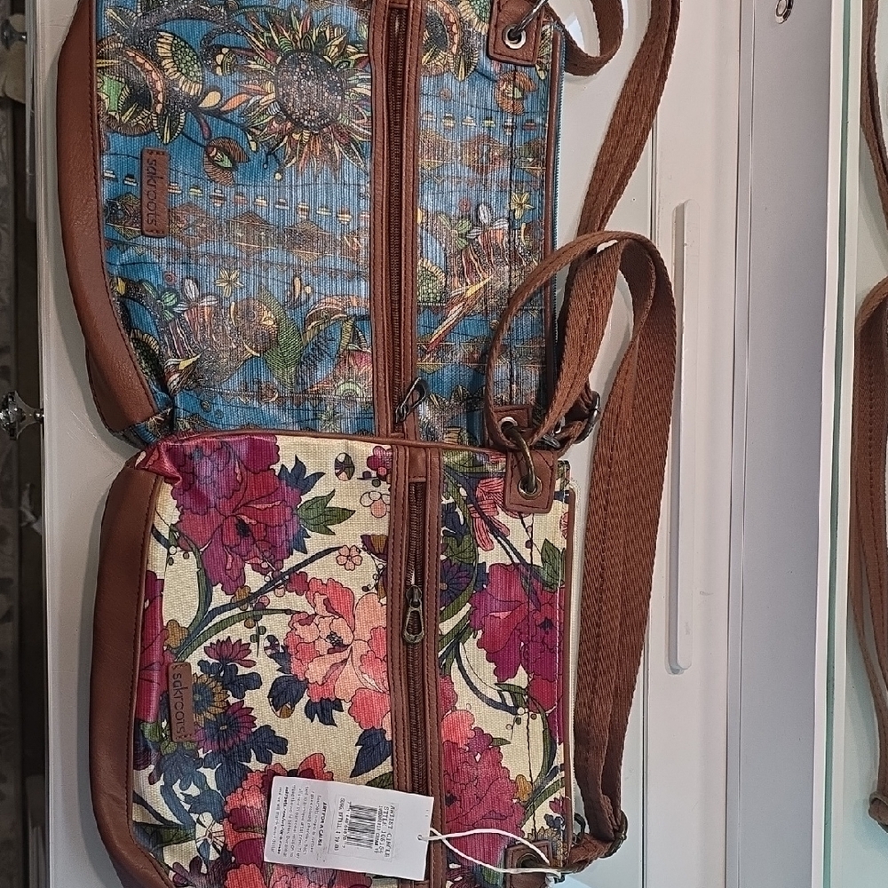 Sakroots Multicolor Floral and Sunflower Crossbody Bag